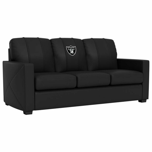 Dreamseat Silver Sofa with Las Vegas Raiders Primary Logo XZ7759001SOCDBK-PSNFL21020